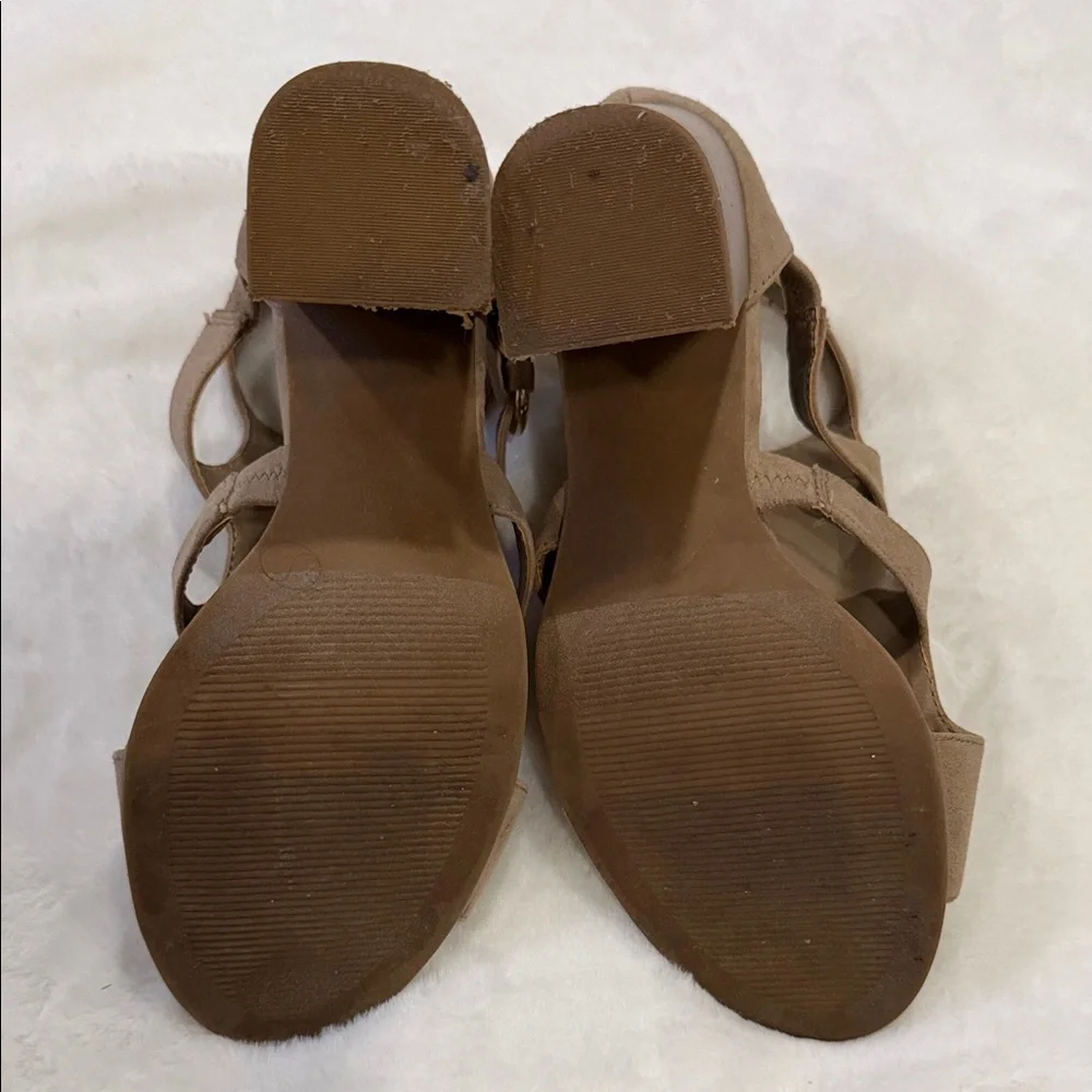 Apt. 9 Beige Strappy Block Heels